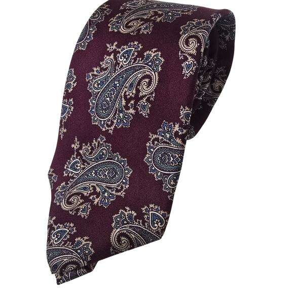 Vintage Christian Dior Silk Paisley Print Neck Tie Designer‎ Made In Italy - Picture 1 of 3